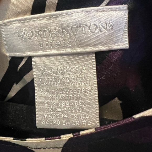 Worthington Blue and White Wrap Dress with Dolman Sleeves Size XLarge - Picture 3 of 5